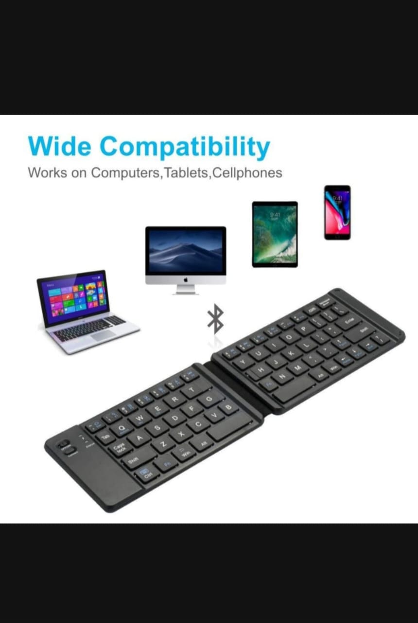 Folding Bluetooth Keyboard With Phone Stand