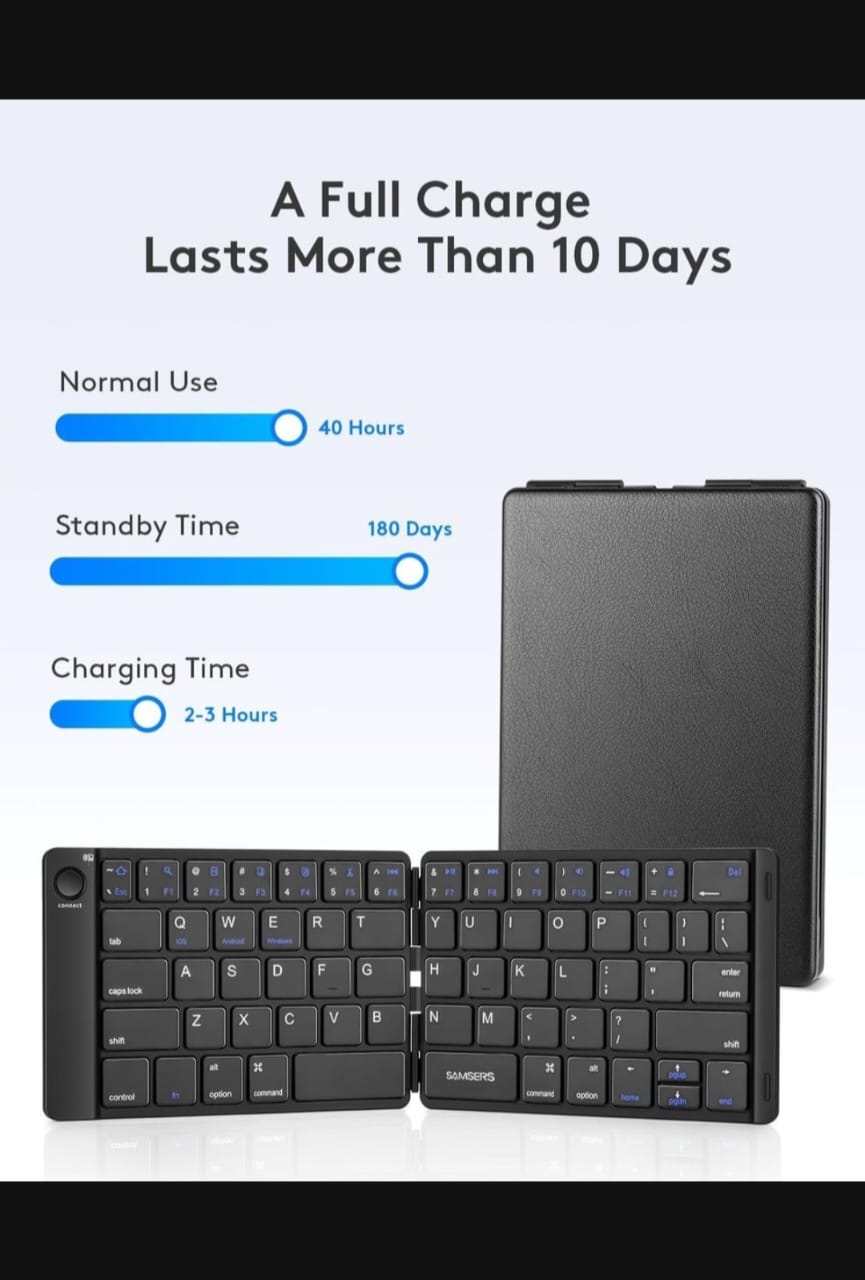Folding Bluetooth Keyboard With Phone Stand