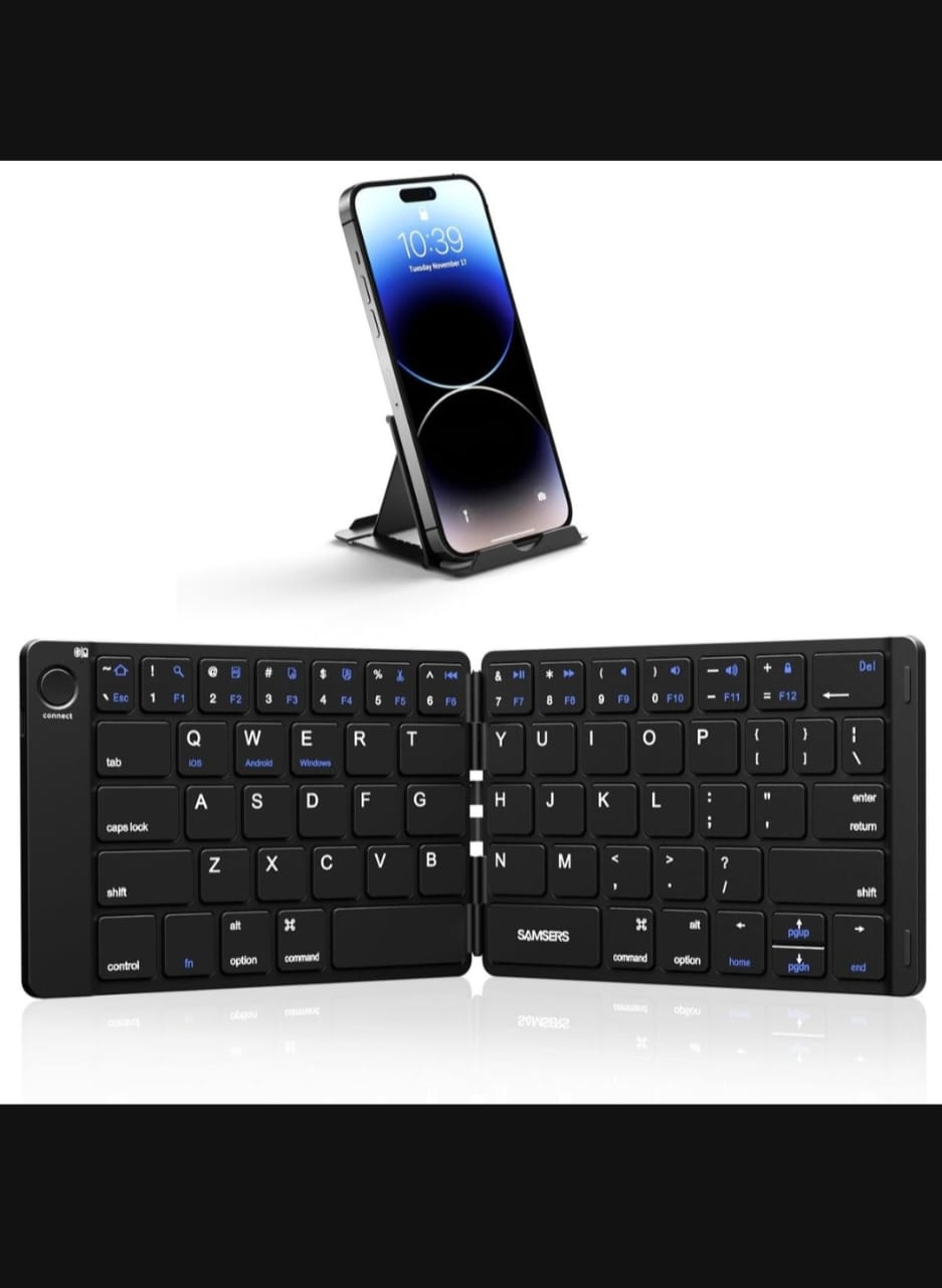Folding Bluetooth Keyboard With Phone Stand
